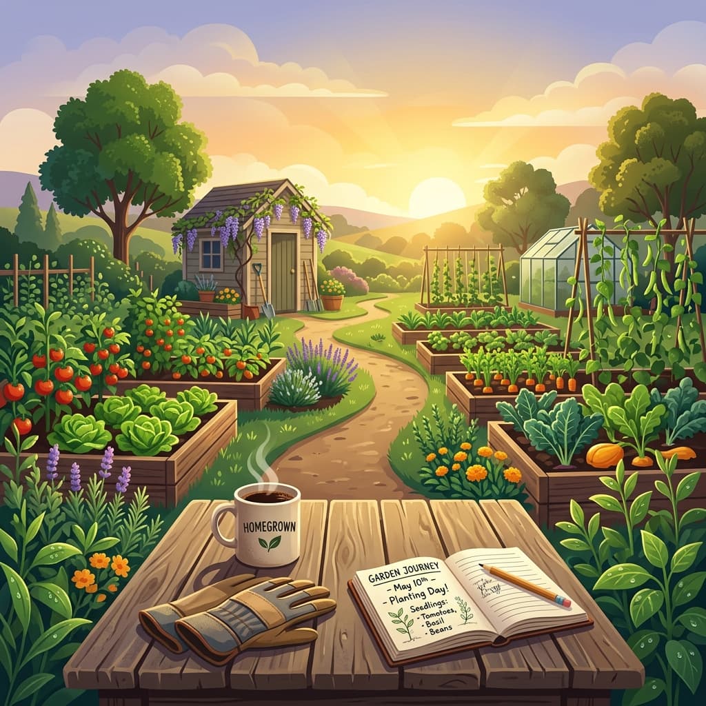 Jardin au lever du soleil